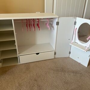 American girl doll wardrobe with hangers